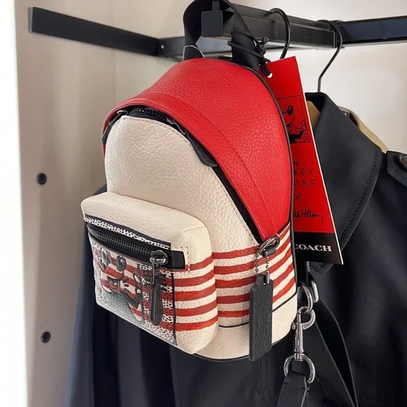 Coach Disney Mickey Mouse X Keith Haring Small West Backpack Crossbody - Picture 14 of 16